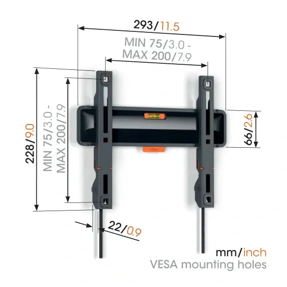 Vogel's TVM 3205 Veggfeste flatt, 19-50"