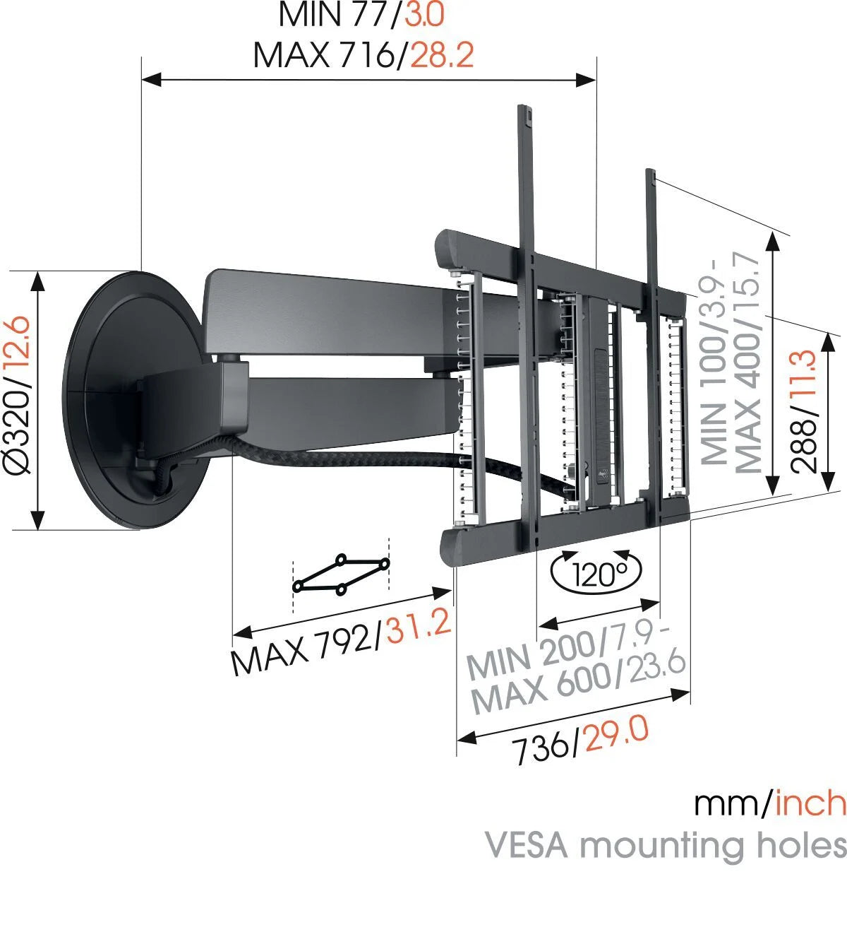 Vogel's TVM 7655 Elite Full Motion, 40-77"