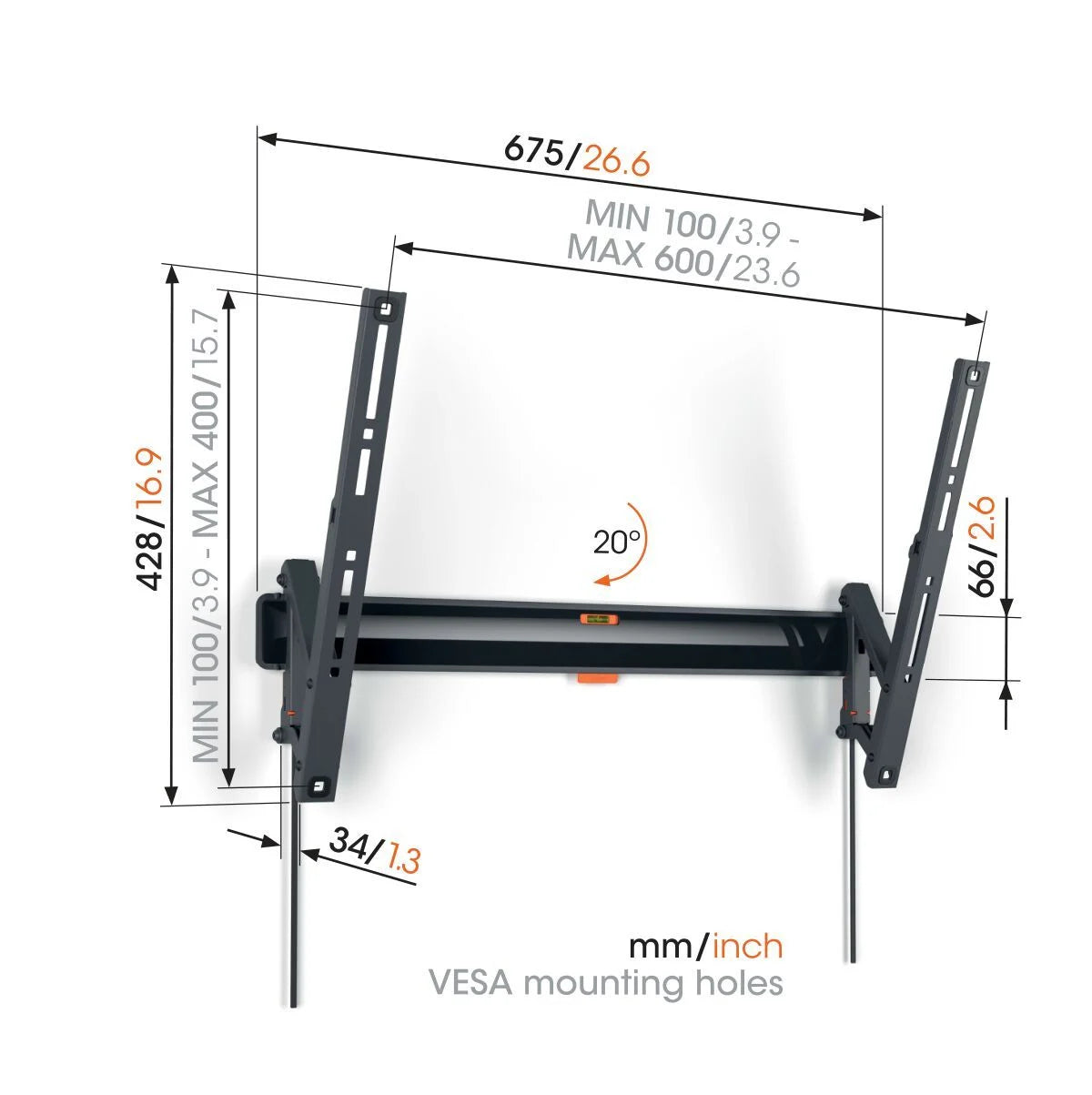 Vogel's TVM 3615 Comfort Veggfeste med tilt, 40-77"