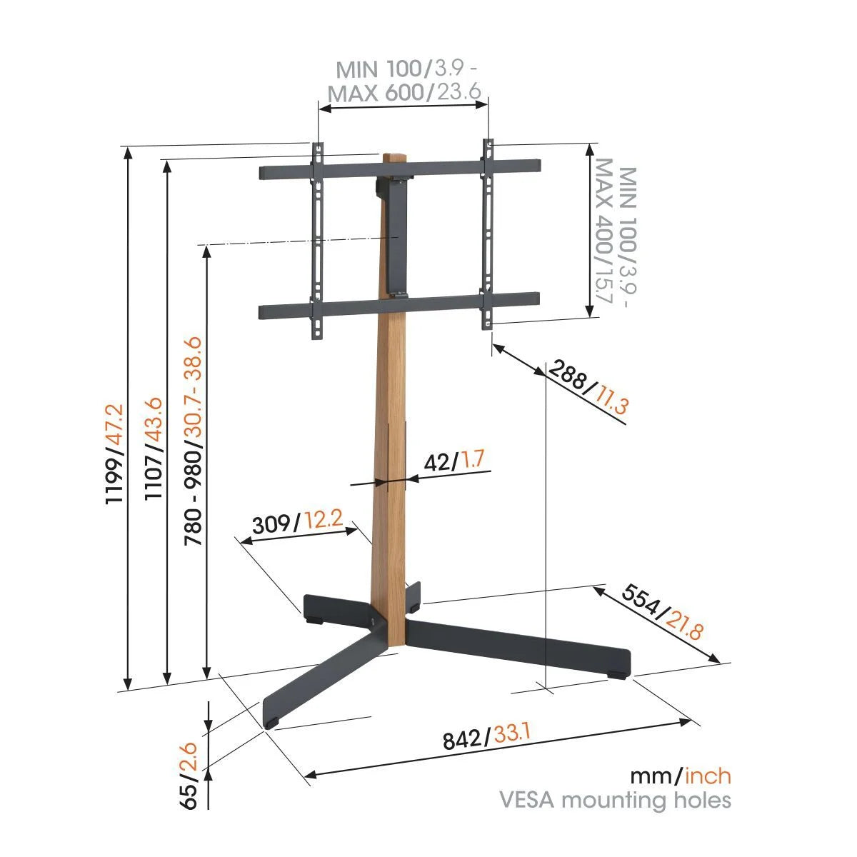 Vogel´s TVS 3695 gulv stativ TV