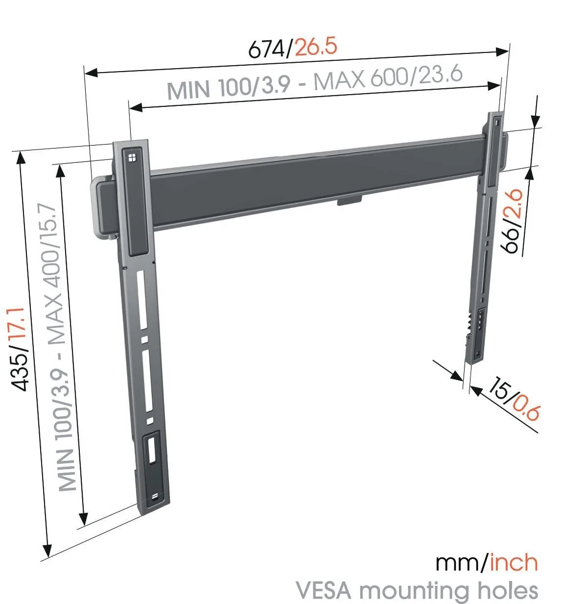 Vogel's TVM 5605 Veggfeste flatt, 40-100"