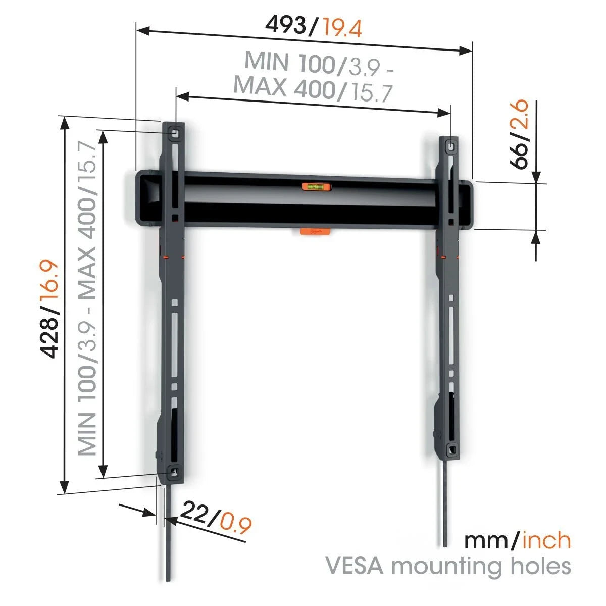 Vogel's TVM 3405 Veggfeste flatt, 32-77"