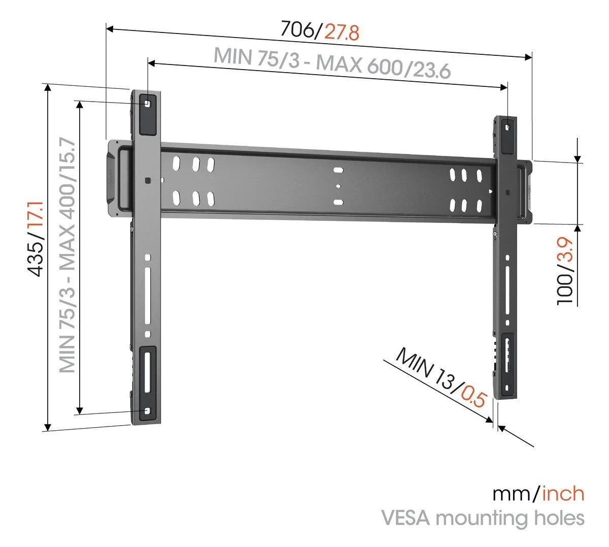 Vogel's TVM 5705 Veggfeste flatt, 40-110"